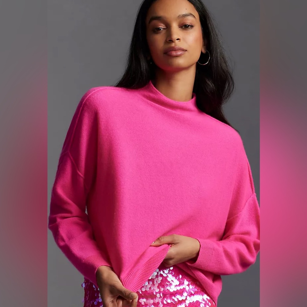 The Alani mock neck Pilcro 100% Cashmere Sweater